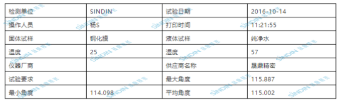 接触角测量仪测试前数据 接触角测量仪测试前数据